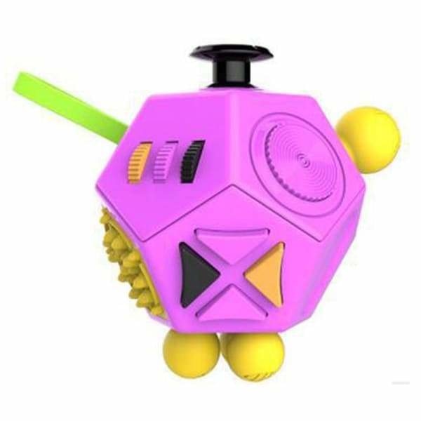 Cube Anti-stress Fidget Cube 12 Faces - Jouet Sensoriel Pour Adultes Et Enfants, TDAH, Autisme, Anxiété (Noir)