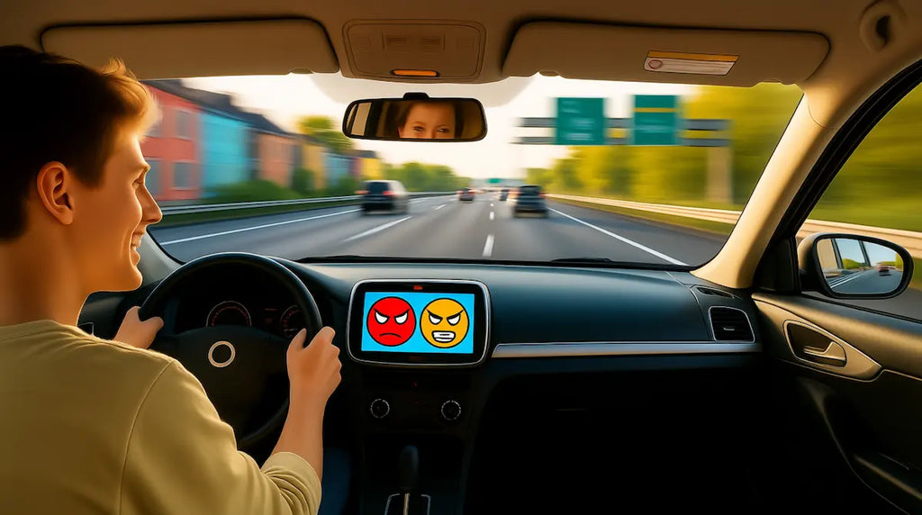 Cette voiture s’exprime à travers la projection d’émojis de colère 