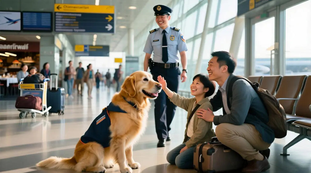 Comment une chienne à l’aéroport Nice change le stress en joie ? 