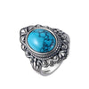 Bague Zen Argent Pierre de Lune - Turquoise / 6 - Object