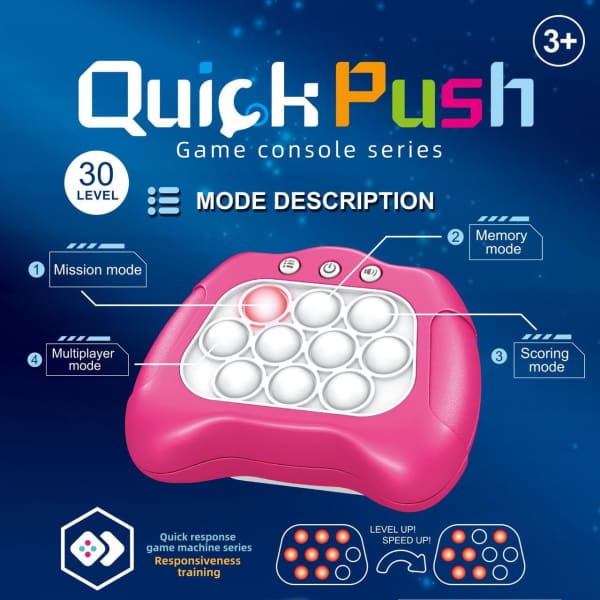 Jeu Pop It électronique Quick Push – Noël, LED, 4 Modes (percée, Mémoire, Multijoueur, Points), Pour Enfant, Anti-stress