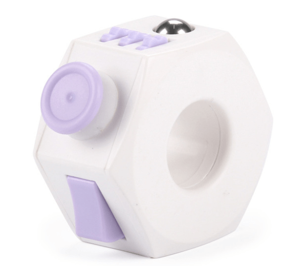 Fidget anneau 6 faces rose