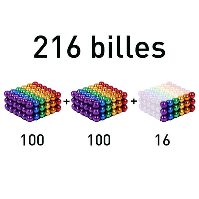 Billes magnetiques de couleurs - Cdiscount