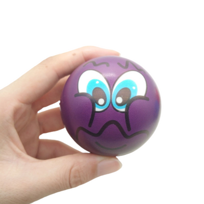 Balle Anti Stress Mousse Emoji 6,5 cm Détente Relaxation Zen