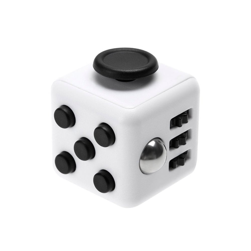 Fidget cube anti-stress modele gris clair noir - Jeu d'adresse