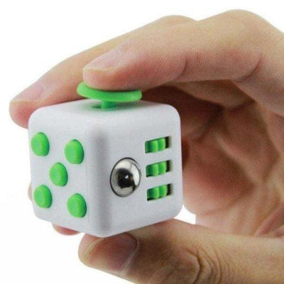 Fidget Cube Blanc et Vert - Object anti stress
