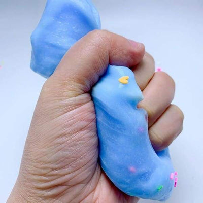 Fluffy Cotton Candy Slime Bleu - Object anti stress